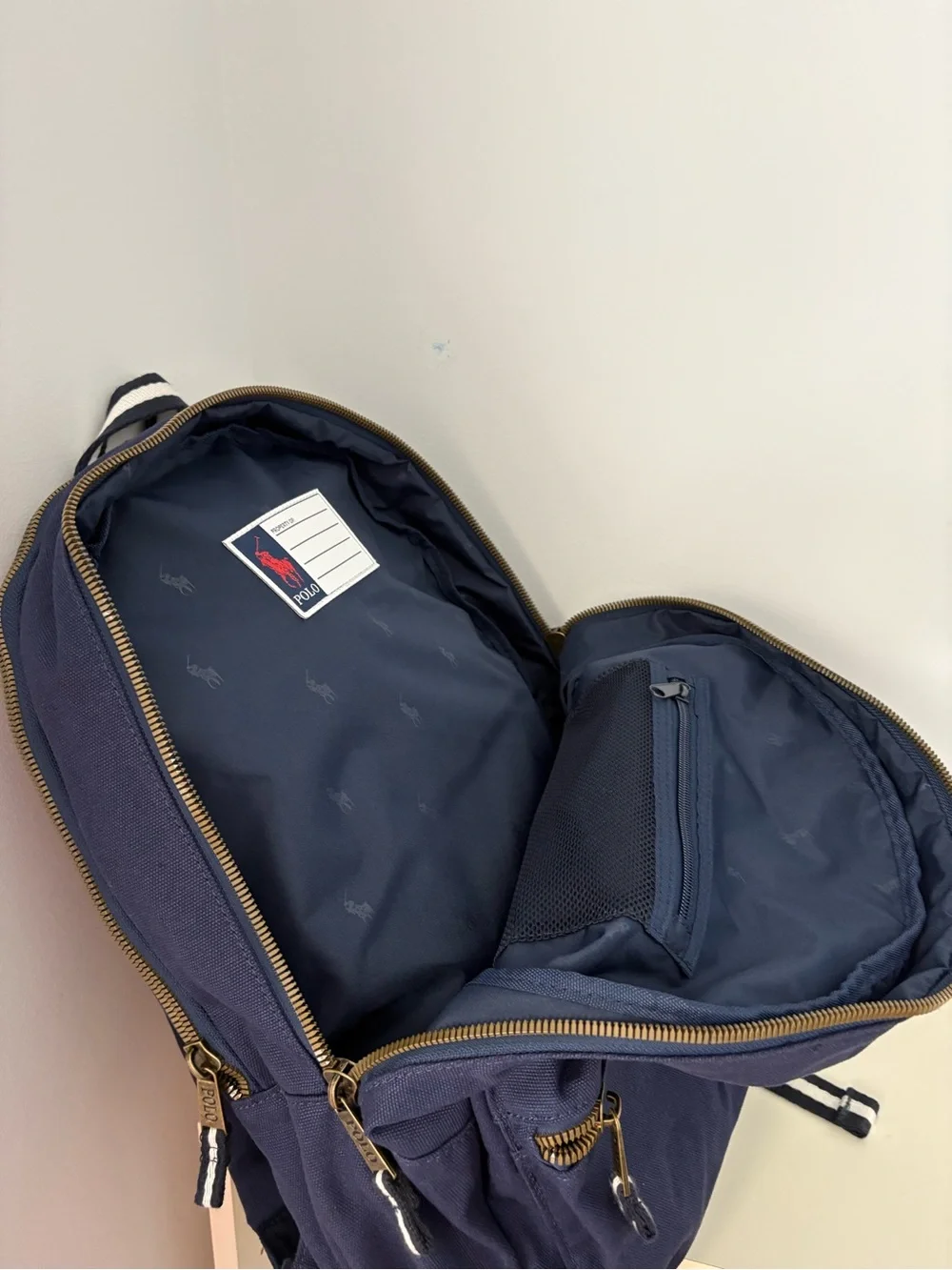 Polo Ralph Lauren American flag Pony Canvas Navy Backpack Laptop Sleeve